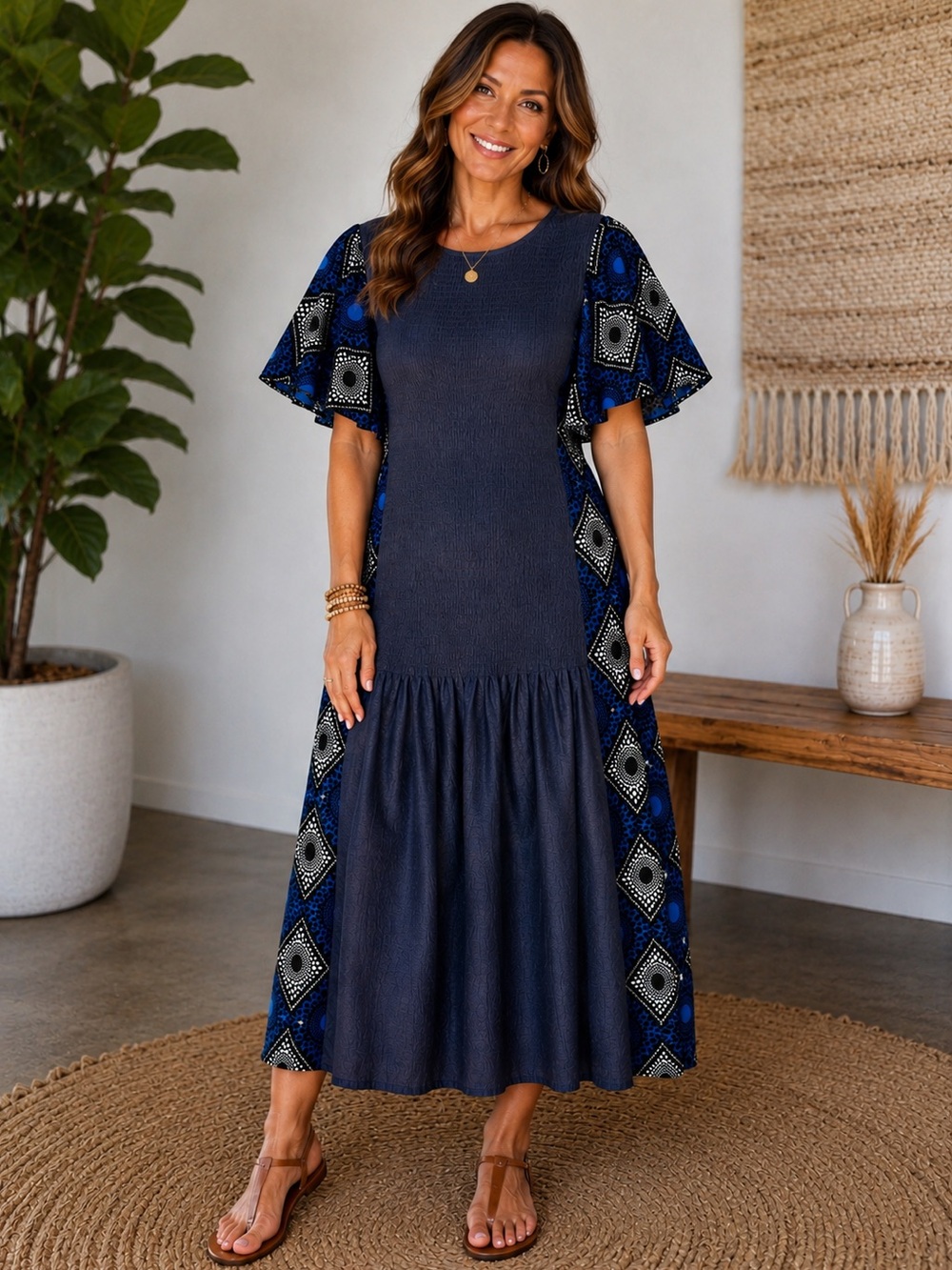NWOT KaraChic smocked dress